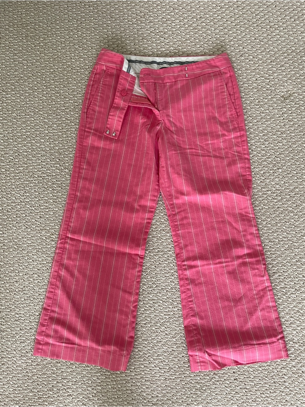 Express Hot Pink Pinstripe Wide-Leg Jeans